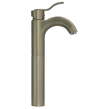 Whitehaus Wavehaus Sgl Hole/Sgl Lever Elevated Lavatory Faucet, Brushed Nickel 3-04044-BN